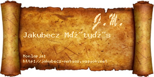 Jakubecz Mátyás névjegykártya