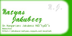 matyas jakubecz business card